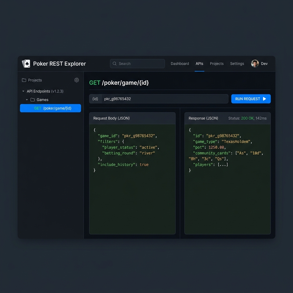 BO Poker Rest Explorer Interface