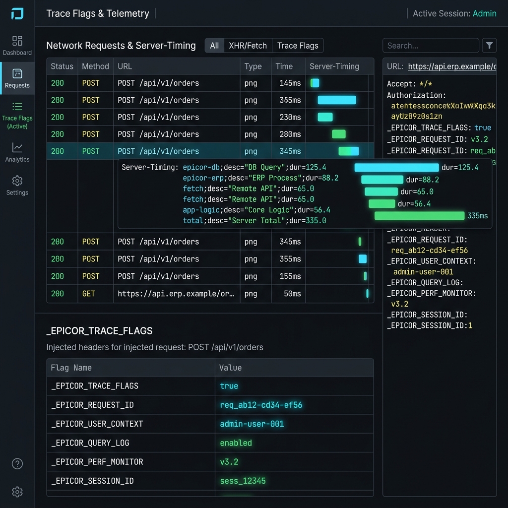 Trace Flags settings panel